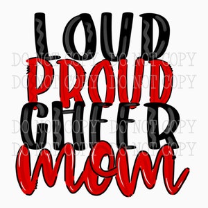 Loud Proud CHEER MOM - France téléchargement numérique dessiné à la main Sublimation designI Printable Artwork I Digital File