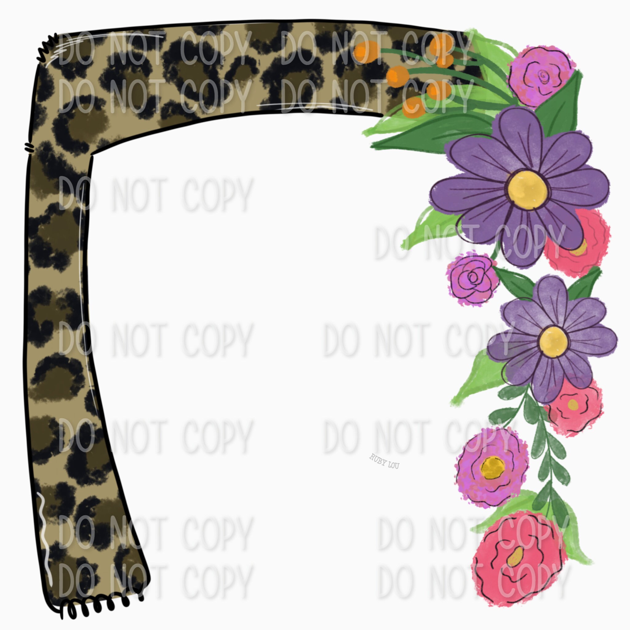 Floral Leopard FRAME blank | digital download | Sublimation designI Printable Artwork I Digital File
