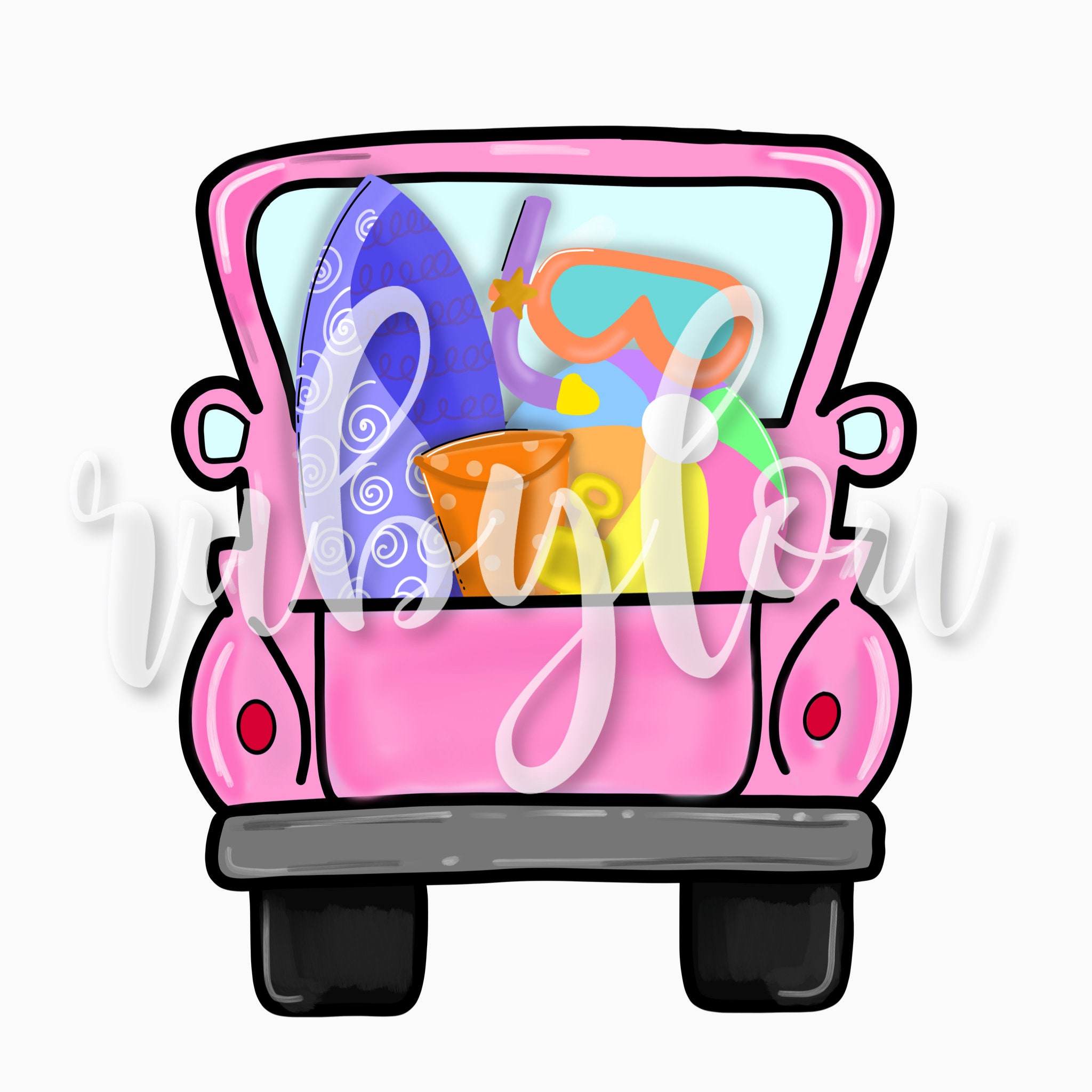 Summer Truck Digital Download Vintage Truck Beach Pool Etsy