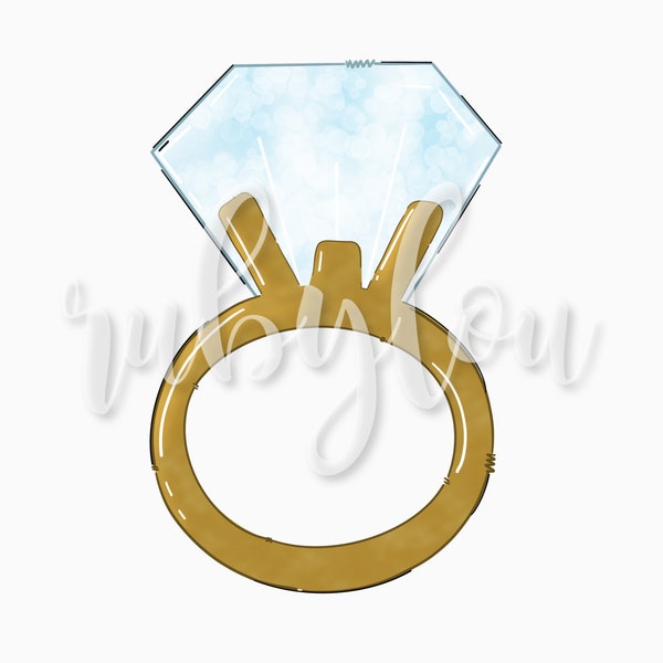 Diamond Ring | diamond ring engagement engaged bride | digital download | Sublimation design hand drawn | Printable | Digital File