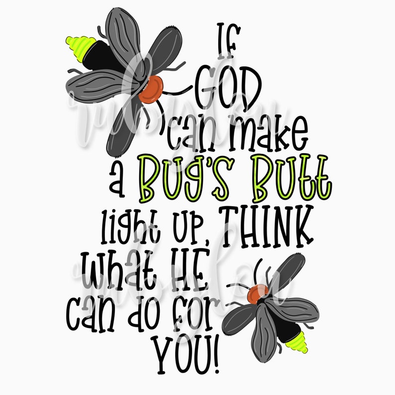 Firefly Lightning Bug Christian Quote PNG hand drawn | Etsy