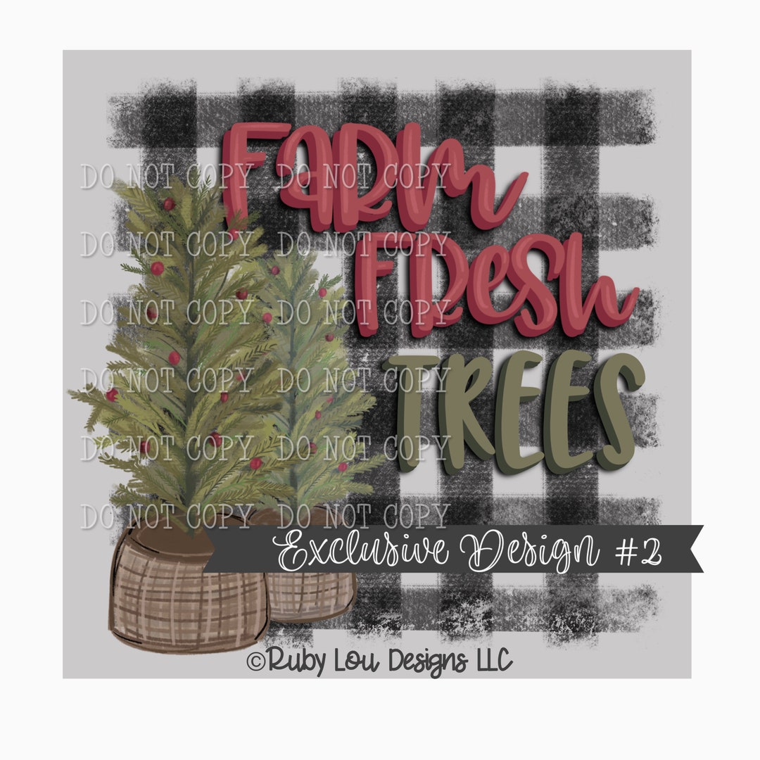 Farm Fresh Trees | Digital Download | Sublimation Design Hand Drawn ...