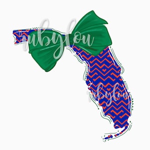 Handbemalte PNG FLORIDA blaues orangefarbenes Grün | Fl | Digital-Download | | Die Sublimation  Bedruckbare Kunstwerke digitale Datei