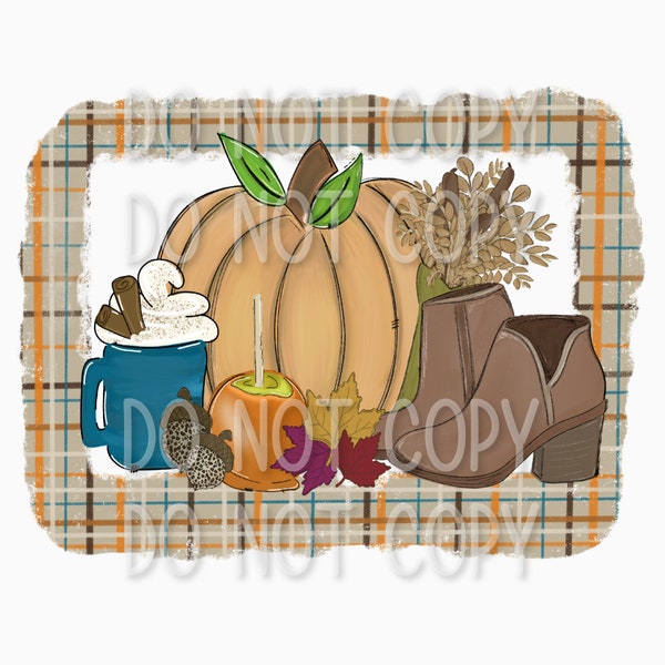 All Things AUTUMN 2 PNG digital download || Pumpkin Booties Brown Coffee Caramel Apple Acorn ||Printable Artwork I Digital File