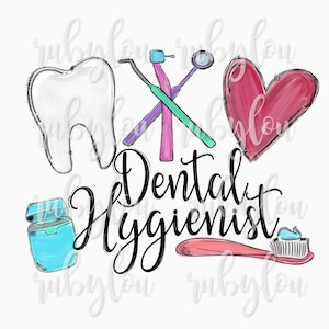 Dental Hygienist PNG  | Hand drawn || watercolor digital download | Printable Artwork I Digital File