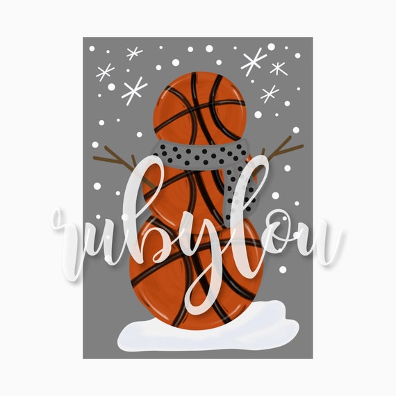 BASKETBALL Snowman Digital Download Sublimation Design | Etsy