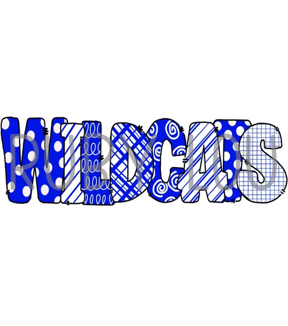 WILDCATS Doodle Letters PNG Download Digital Download - Etsy