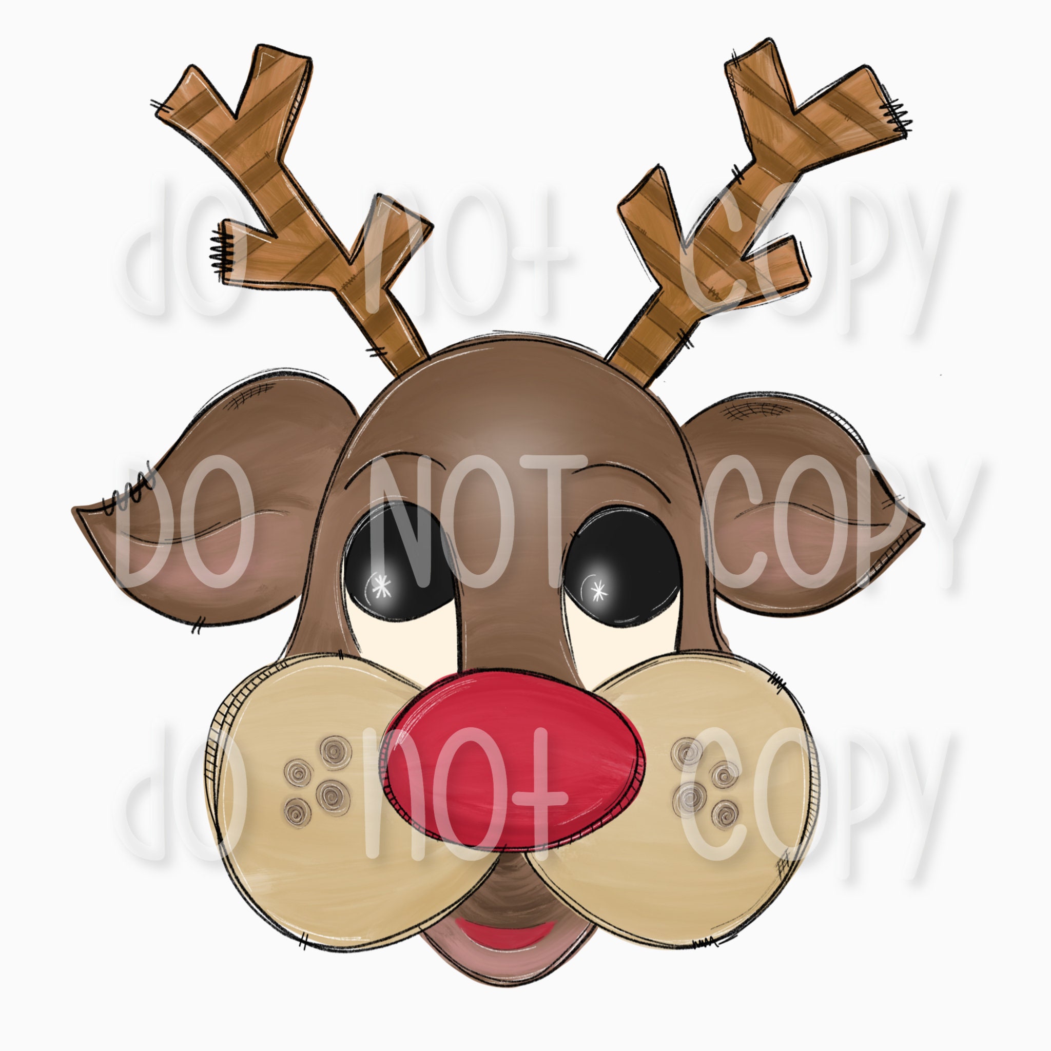 PNG Reindeer printable download- Christmas reindeer digital download Rudolph digital art reindeer printable art