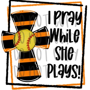 Prego mentre gioca / Orange Black Softball / download digitale disegnato a mano / Disegno sublimazione / Stampabile Disegno I File digitale