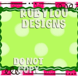 CADRE fantaisiste DOLLAR | pois roses verts | dessinés à la main | téléchargement numérique || Sublimation