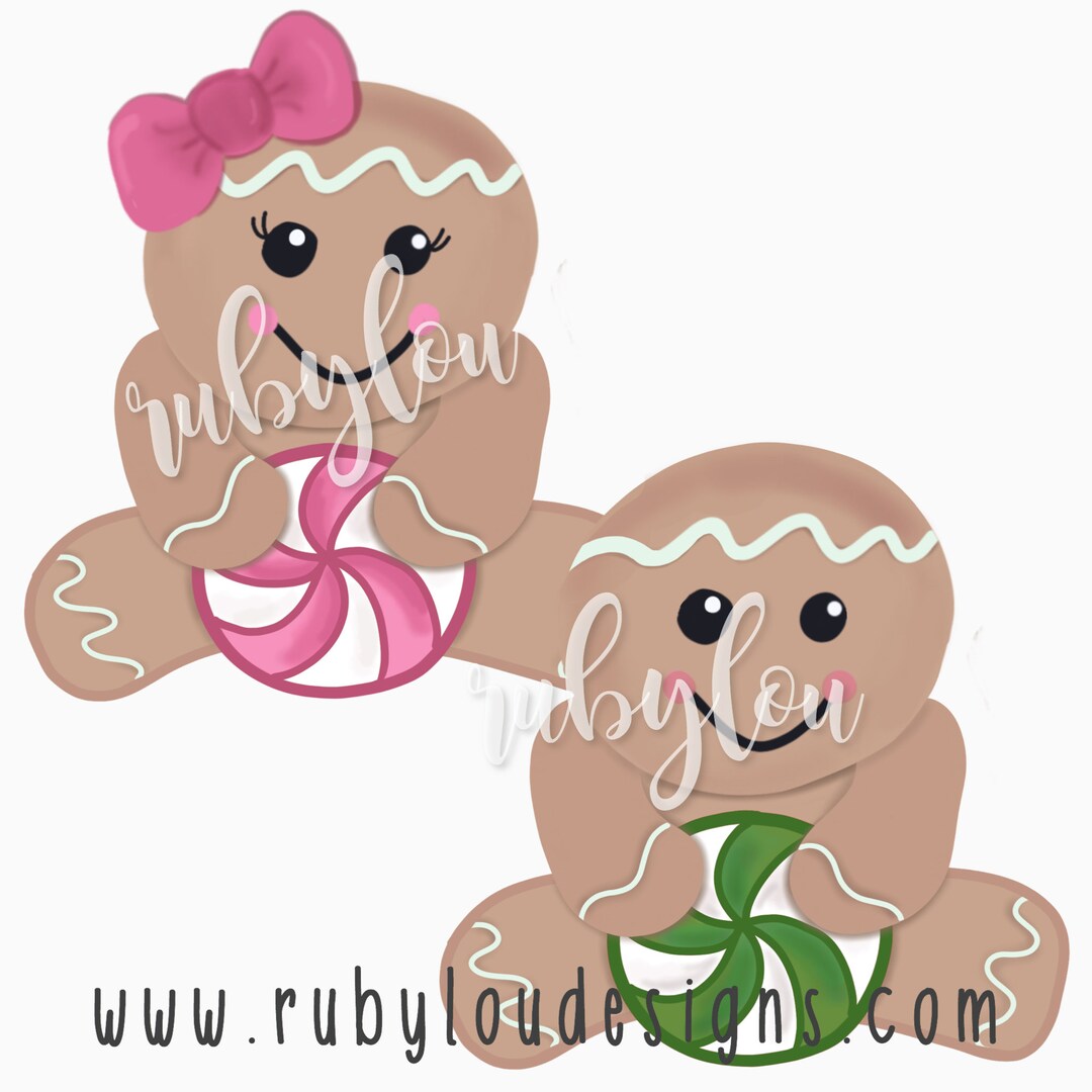 Gingerbread Baby BUNDLE, PNG Digital Download, Hand Drawn Clipart ...