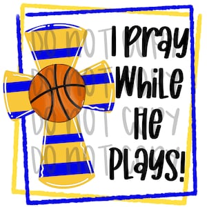 Prego mentre gioca / Yellow Blue basket / hand drawn download digitale / disegno di sublimazione / Printable Artwork I Digital File