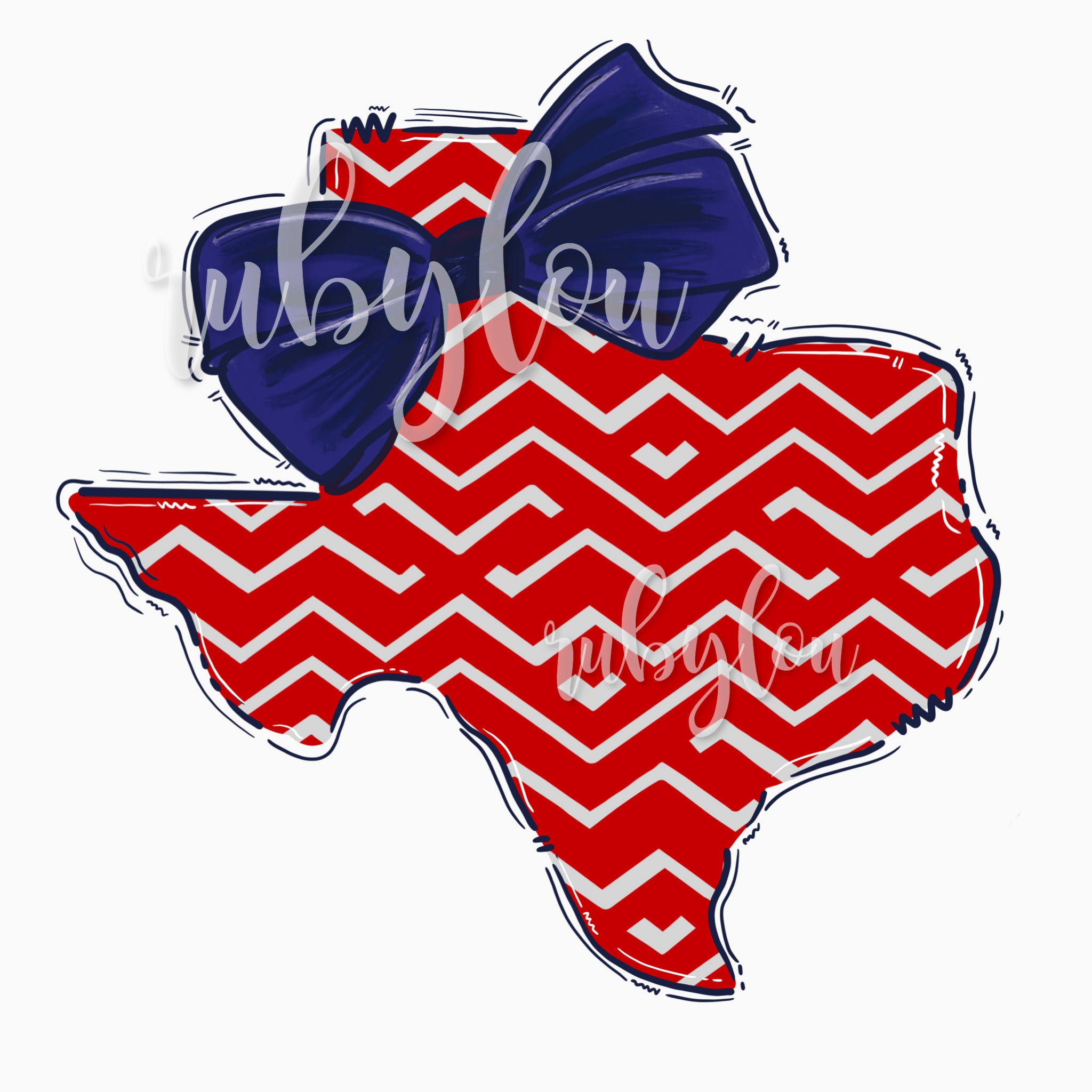 Hand painted PNG Texas red white blue TX digital download | Etsy