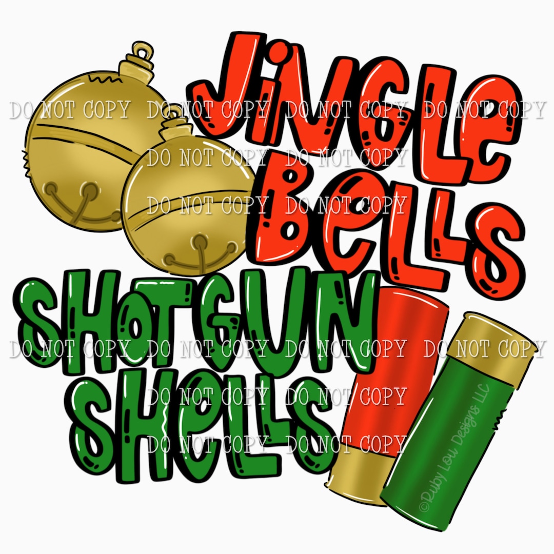 Jingle Bells Shotgun Shells Hand Drawn Digital Download Sublimation