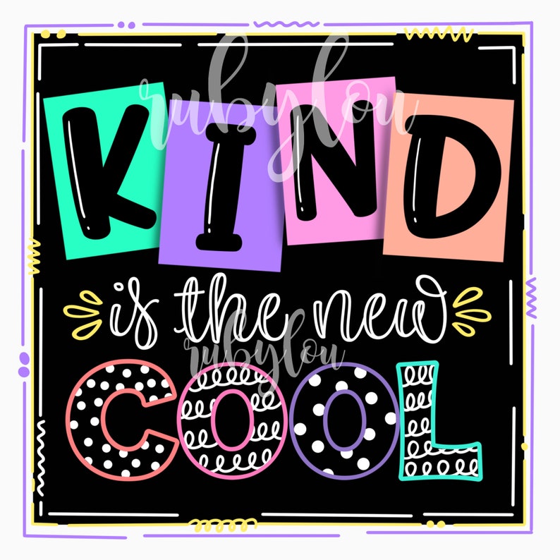 KIND is the new cool hand drawn PNG kindness digital Etsy