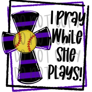 Prego mentre gioca / Purple Black Softball / download digitale disegnato a mano / Disegno sublimazione / Stampabile Disegno I File digitale