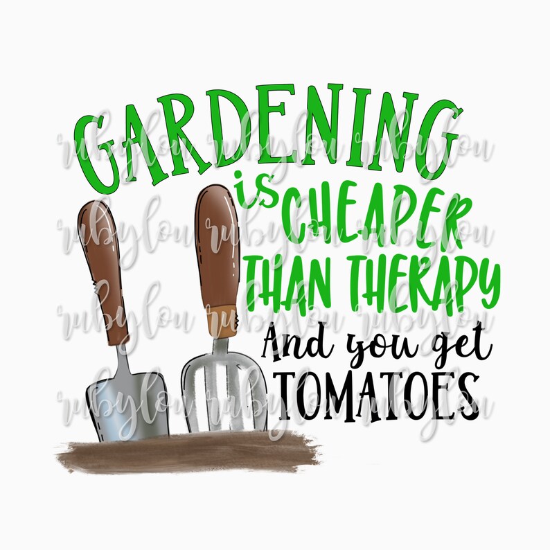GARDENING is Cheaper Than Therapy Hand Drawn Gardener Etsy