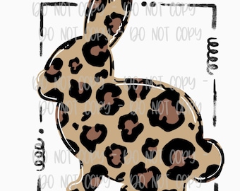 Leopard Bunny | hand drawn digital download | Sublimation designI Printable Artwork I Digital File