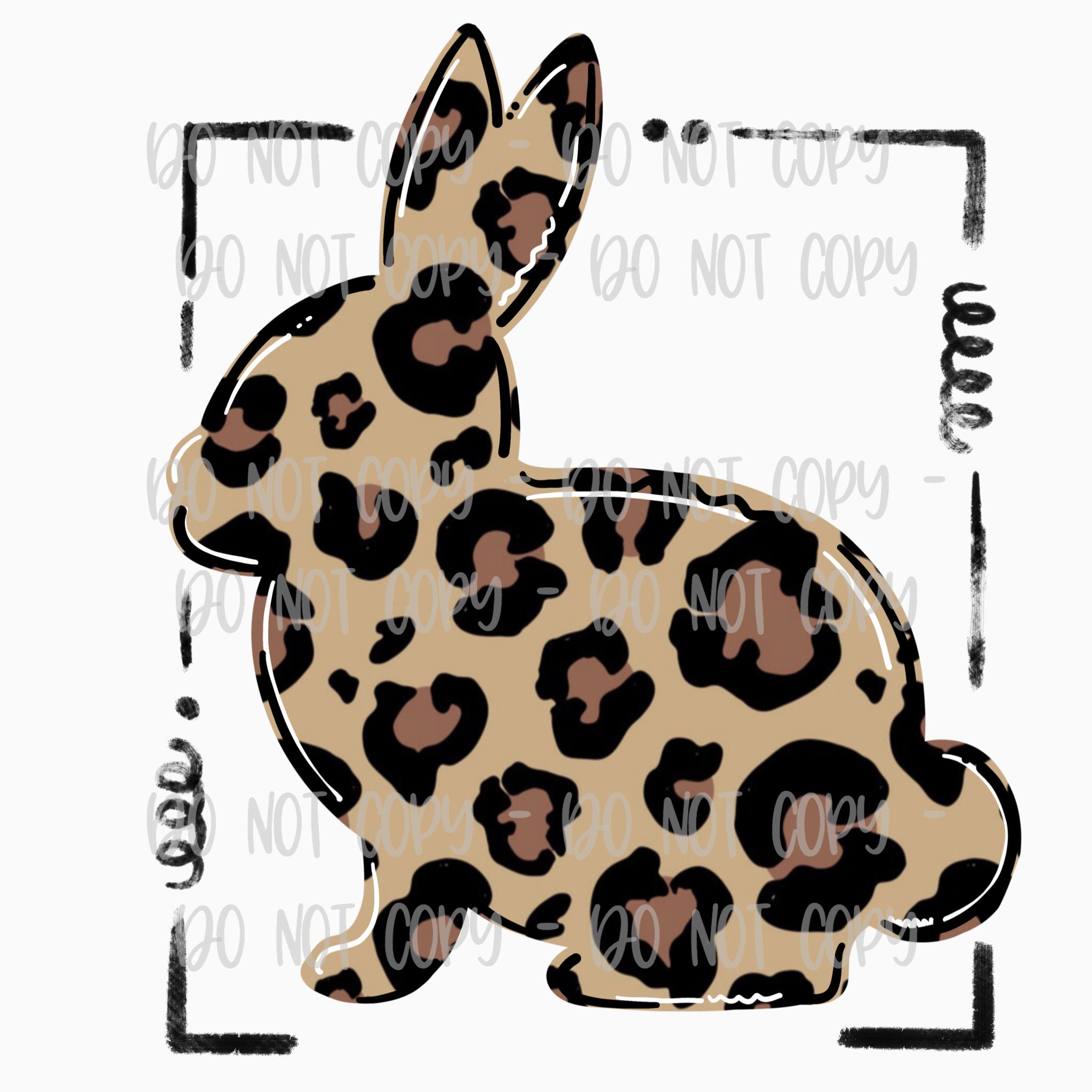 Leopard Bunny | hand drawn digital download | Sublimation designI Pri…