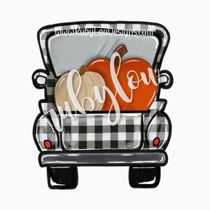 FALL Buffalo Check | digital download || vintage truck || PumpkinsI Printable Artwork I Digital File