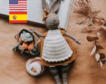 Crochet Bunny Amigurumi Pattern – Cottagecore Rabbit Doll (PDF Download)