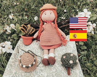Olivia Amigurumi Doll Crochet Pattern – Cottagecore Garden Theme (PDF)