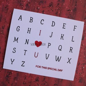 Biglietto d'auguri Amore / San Valentino / Fidanzamento / Anniversario - Cruciverba d'amore