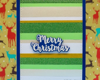 Tarjeta de Feliz Navidad "Feliz Navidad rayada"