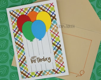 Happy Birthday Card - Balloons