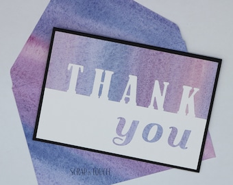 Thank you greeting card "Thank you in Watercolor"