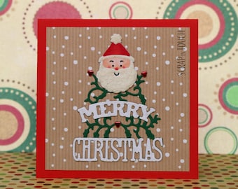 Tarjeta de Feliz Navidad "La Cara Grande de Papá Noel"