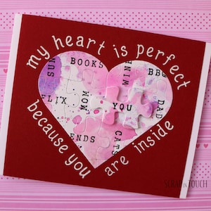 Biglietto d'auguri Amore / San Valentino / Fidanzamento / Anniversario “Puzzle Heart”