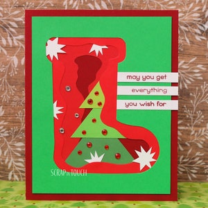Merry Christmas Card “Befana Stocking with Christmas Tree”