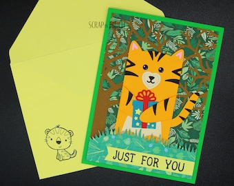 Feliz cumpleaños/aniversario/tarjeta navideña - "Tiger Cub Just For You"