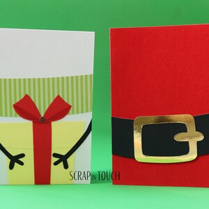 Biglietto di Natale "Cinturone di Babbo Natale"/"Pacco Regalo"