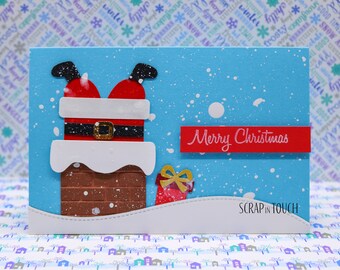 Tarjeta de Feliz Navidad "Santa Klaus en el Camino"