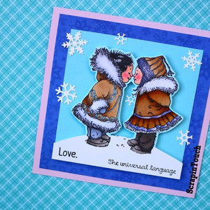 Biglietto d'auguri Amore / Amicizia / Buon Compleanno / Anniversario / Fidanzamento - "Inuit in Love"