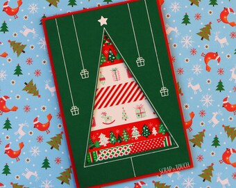 Tarjeta de Feliz Navidad “WashiTape Tree” / “Scraps Tree”