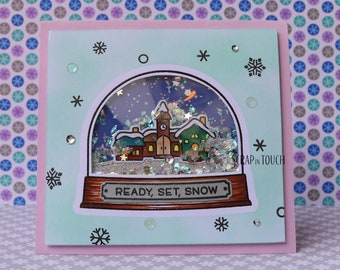 Tarjeta de Feliz Navidad “Snowball Shaker”