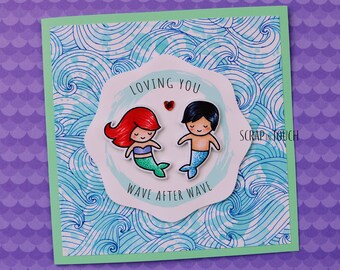 Valentine&#39;s / Love / Engagement / Anniversary Greeting Card &quot;Loving You - Wave after Wave&quot;
