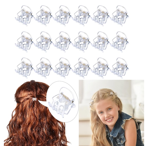 Lightweight Acrylic Mini Hair Clips 11 Pack, Durable Micro Claw Clips for Amazon.com : DIMUGE 45 pcs Clear Micro Mini Hair Clips for  main image 2