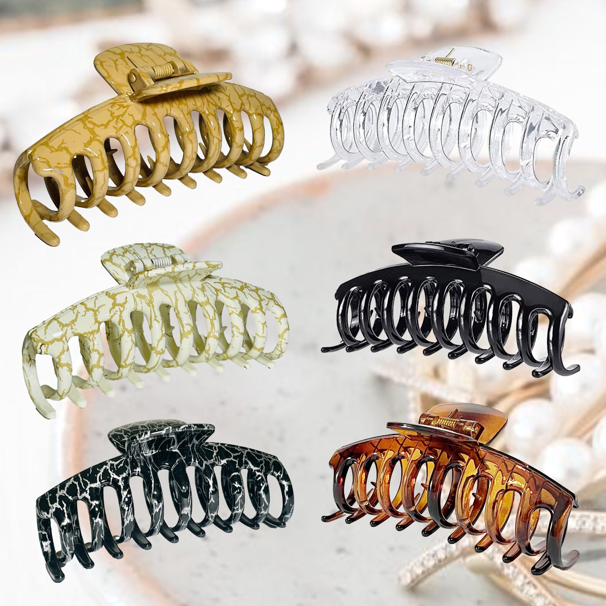 Large Hair Claw Clips for Women, 3.8\'\' Acetate Hair Clip, Strong Hold Jaw Tortoise Shell Big Hair Claw Clips - Nonslip 3.8 Inch Strong  main image 4