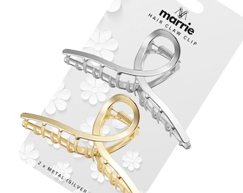 Hair Clips Large Metal Hair Claw Clips Strong Hold Vintage Shark Claw Clips Clamp Hair Accessories Women Girls Thin Thick Hair Gold & Silver