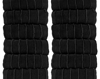 Marrie Hair Bands pour femmes Filles Cheveux épais Sans couture Queue de cheval Porte-cravates pour cheveux bouclés lourds Doux Stretchy Bobbles Cheveux noirs Cordes