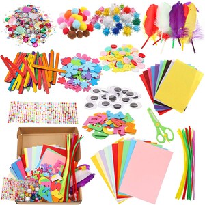 Children DIY Art Craft Sets, Kids Crafting Supplies Kits -  Over 1000Pcs