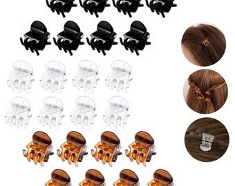 Girls Mini / Small Claw Clips Kids Hair Claws Clips Clamp Hair Pin Accessories (Pack of 12 pcs)