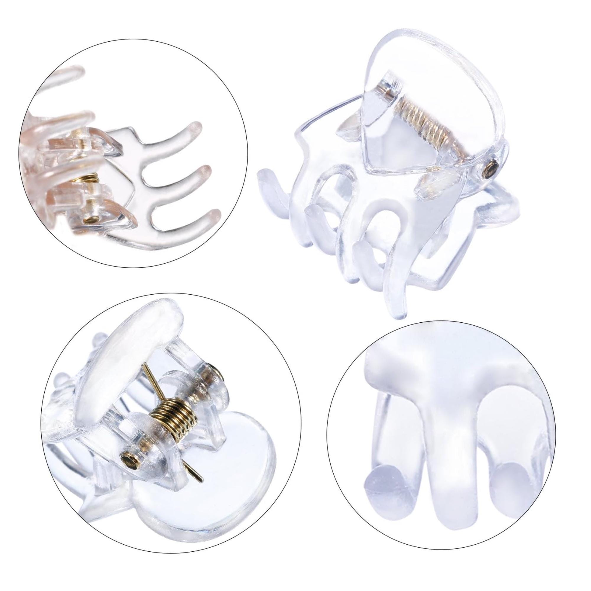 Clear Mini Hair Claw Clips – Pack of 12 or 24 | Transparent  display picture 3