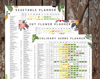 Multi Pack A3 Growing Planners // Allotment and Garden Calendars // Veg, Fruit, Herb and Cut Flower Planting and Harvesting Year Posters