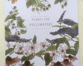 Plants for Pollinators Calendar // A4 Birthdays and Anniversaries Calendar // Illustrated Botanical and Insect Calendar