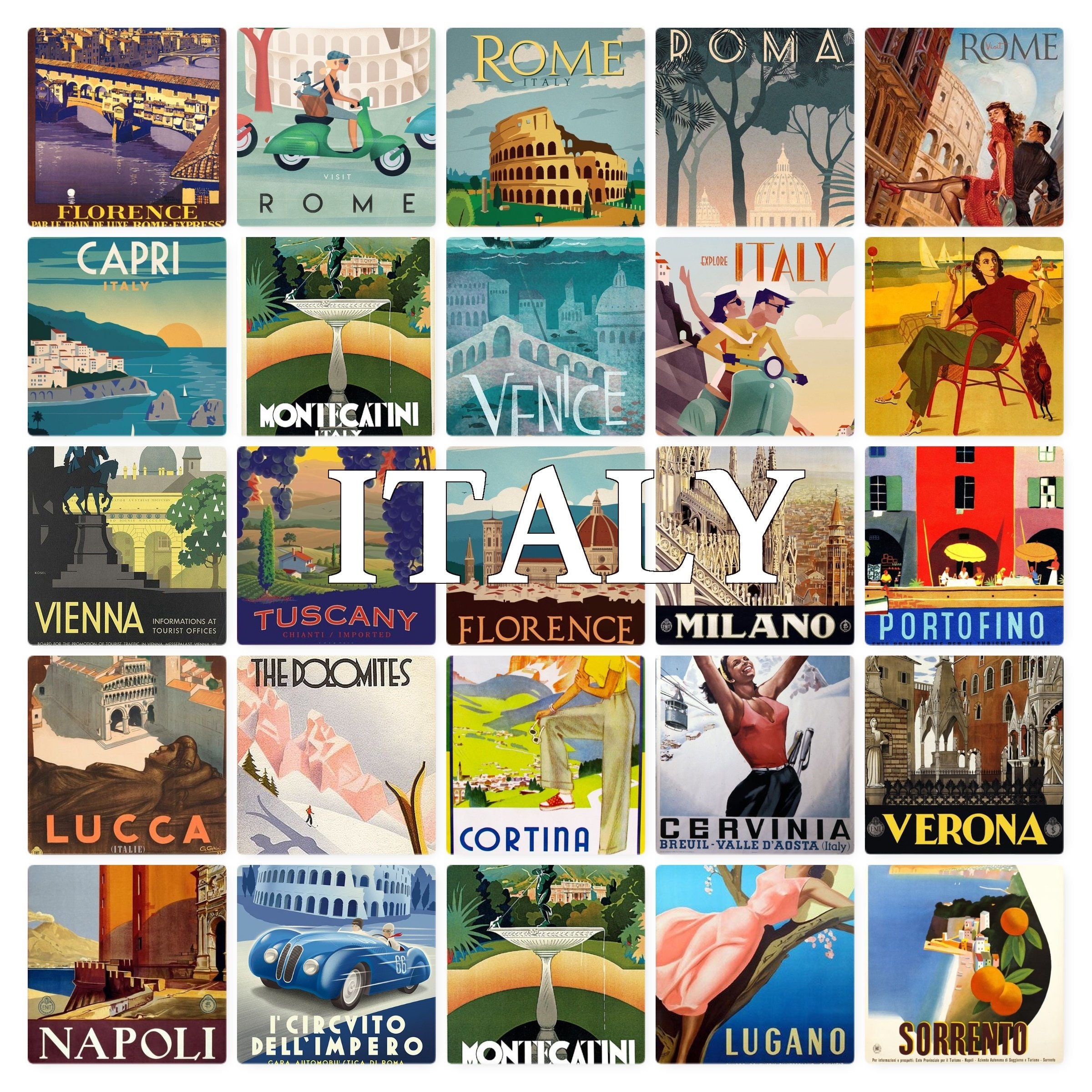 Italy Posters Postcard Blank on the Back Ideal for Wedding Etsy